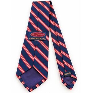 Bert Pulitzer Garmenteur Ltd Navy Red Striped Silk Tie Mens Repp Stripe OS